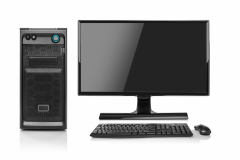 Modern desktop PC computer isolated.